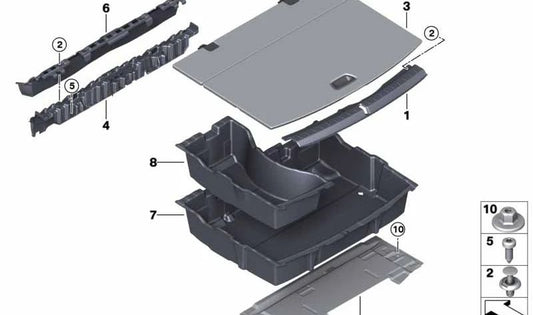 Cubierta de carga para BMW F45, F45N (OEM 51477298592). Original BMW