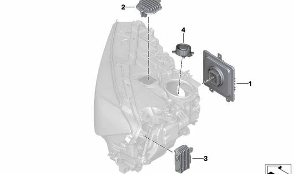 Módulo LED Intermitente/Luz diurna izquierda para BMW Serie 7 G11N, G12N (OEM 63119465285). Original BMW