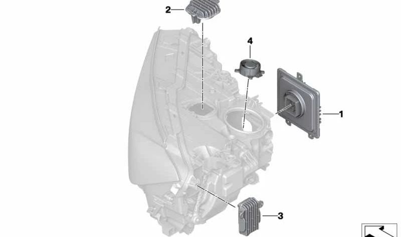 Módulo LED luz diurna izquierda para BMW G11N, G12N (OEM 63119498407). Original BMW