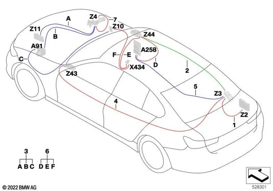 Módulo Rep. Suministro de Cables para BMW G20, G21, G28, G80, G81 (OEM 61129835597). Original BMW.