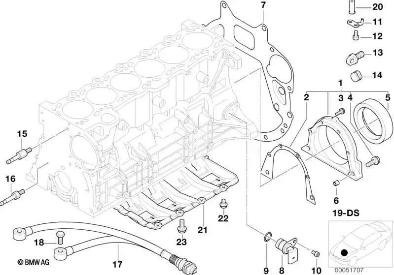 Boquilla de pulverización de aceite para BMW E36, E46, E39, E60, E61, E38, E65, E66, E83, E53, E85 (OEM 11427507384). Original BMW.