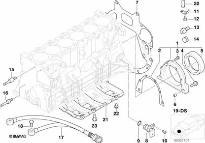 Boquilla de pulverización de aceite para BMW E36, E46, E39, E60, E61, E38, E65, E66, E83, E53, E85 (OEM 11427507384). Original BMW.