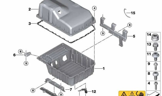 Support avant droit OEM 61277645624 pour BMW F45, F60. BMW d'origine.