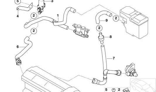 Riscaldamento OEM valvola di chiusura 64128381133 per BMW X5 E53. BMW originale.