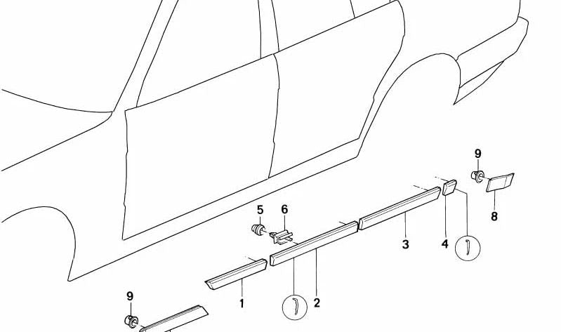 Cubierta derecha para BMW Serie 5 E34 (OEM 51131978196). Original BMW