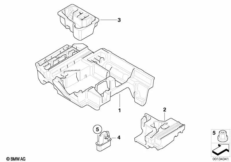 Soporte para estante en el maletero para BMW X3 E83, E83N (OEM 51473405819). Original BMW.