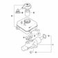 Cilindro maestro de freno para BMW E60, E60N, E61, E83, E83N (OEM 34336786629). Original BMW