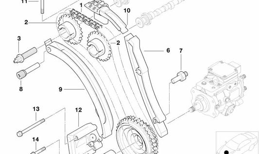 Piñón del árbol de levas para BMW E46, E39 (OEM 11312246812). Original BMW