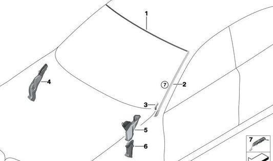 Scheda destra di stampaggio 51317427874 per la serie BMW 3 (G20, G21, G28) e M3 (G80). BMW originale.