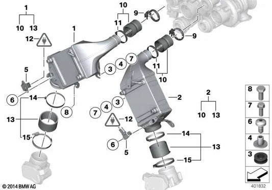 Casquillo para BMW F07, F10, F11, F06, F12, F13, F01, F02, F04, E70N, F15, E71, E72, F16 (OEM 17517585580). Original BMW