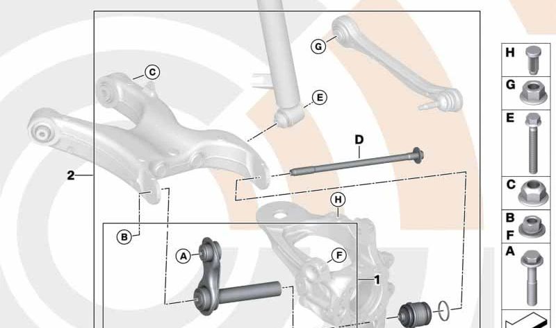 Kit de Reparación Intergrallenker para BMW X5 F15, X6 F16 (OEM 33322475049). Original BMW