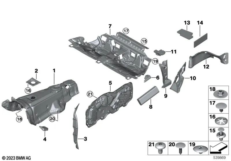 Aislamiento acústico pilar A izquierdo para BMW G23, G83 (OEM 51489495021). Original BMW