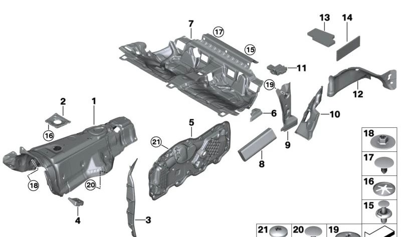 Schalldämmung Radlauf rechts für BMW 4er G23, G83 (OEM 51486993248). Original BMW