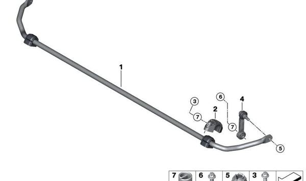 Tornillo Torx con arandela OEM 33506858059 para BMW F52, F45, F46, U06, F48, F49, F39. Original BMW