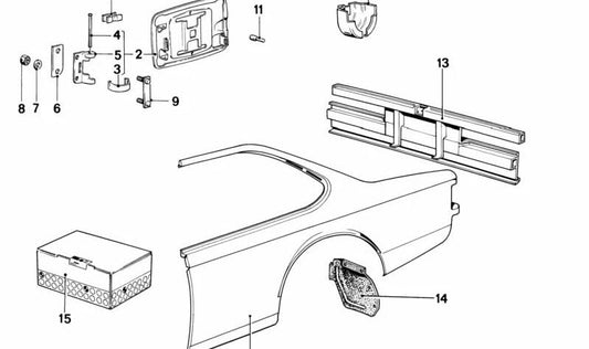 Carrocería trasera para BMW Serie 6 E24 (OEM 41341862456). Original BMW