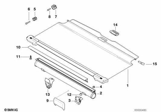 Rechte Halterung für BMW Serie 3 E36 (OEM 51482267162). Original BMW