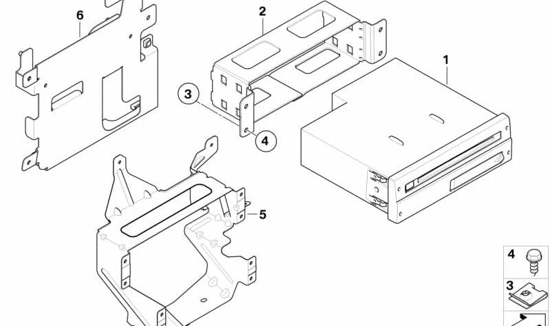 Soporte Computadora de Navegación para BMW Serie 5 E60, E60N (OEM 65156933295). Original BMW.