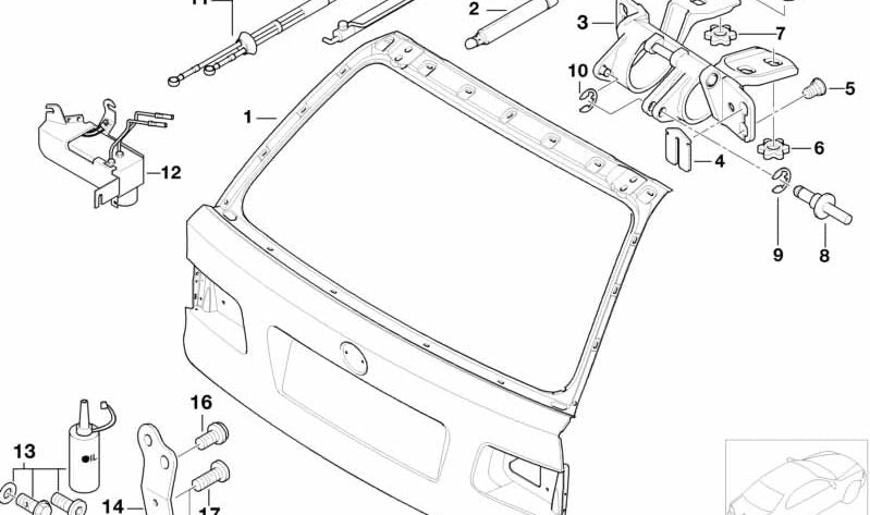 Tilt Sensor Bracket for BMW 5 Series E39 (OEM 51247004881). Original BMW