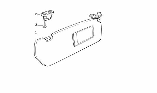 Sun visor with mirror cover left for BMW E36 (OEM 51162258295). Original BMW