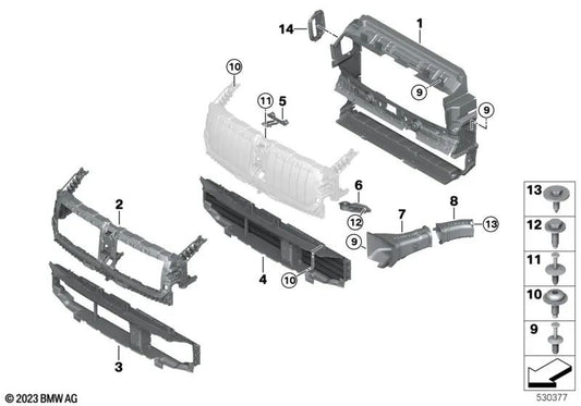 Luftkanal mit unterer Klappensteuerung für BMW 4er G26 (OEM 51745A1E918). Original BMW