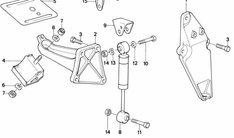 Rubber support for BMW E34 (OEM 11811135773). Genuine BMW