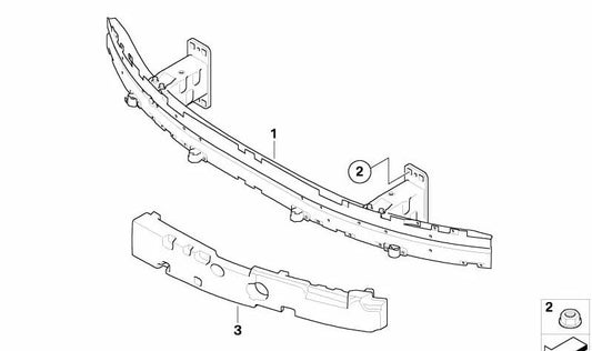 Soporte del parachoques delantero OEM 51117148586 para BMW E60, E61. Original BMW.