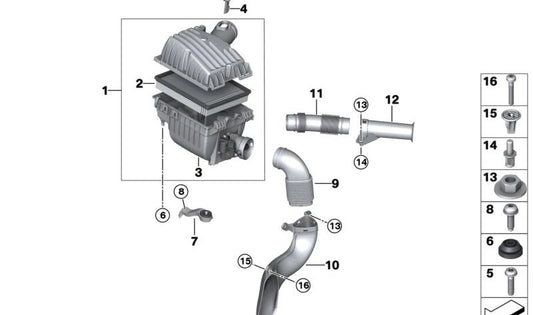 OEM DUCTO DE ARMISSÃO DE AR ​​TRASEIRO OEM 13717649183 para BMW I12, I15. BMW original.