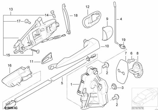 Safety lock for BMW 3 Series E46 (OEM 51218196035). Original BMW