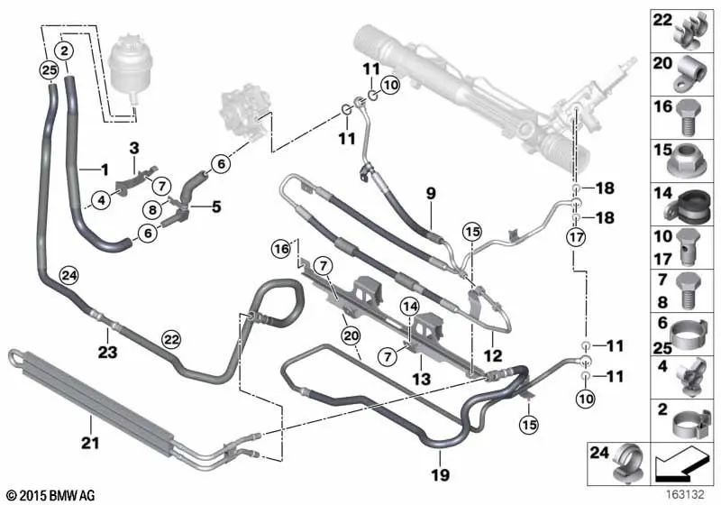 Saugleitung para BMW Serie 3 E90, E92, E93 (OEM 32412283894). Original BMW.