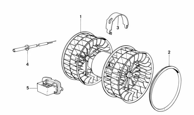 Motor ventilador calefacción OEM 64118390935 para BMW E34, E32, E31. Original BMW.