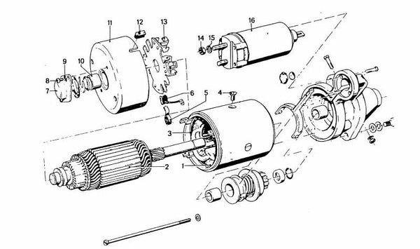 Juego de escobillas de carbón OEM 12411354576 para BMW E12, E24, E23. Original BMW.