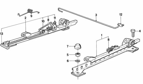 Resorte para BMW E30, E28, E24, E23 (OEM 52101916609). Original BMW