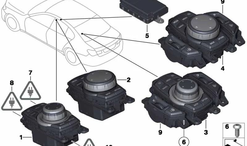 Carcasa de enchufe para BMW Serie 5 F07, F07N, Serie 7 F01, F02, F04 (OEM 61136931920). Original BMW.