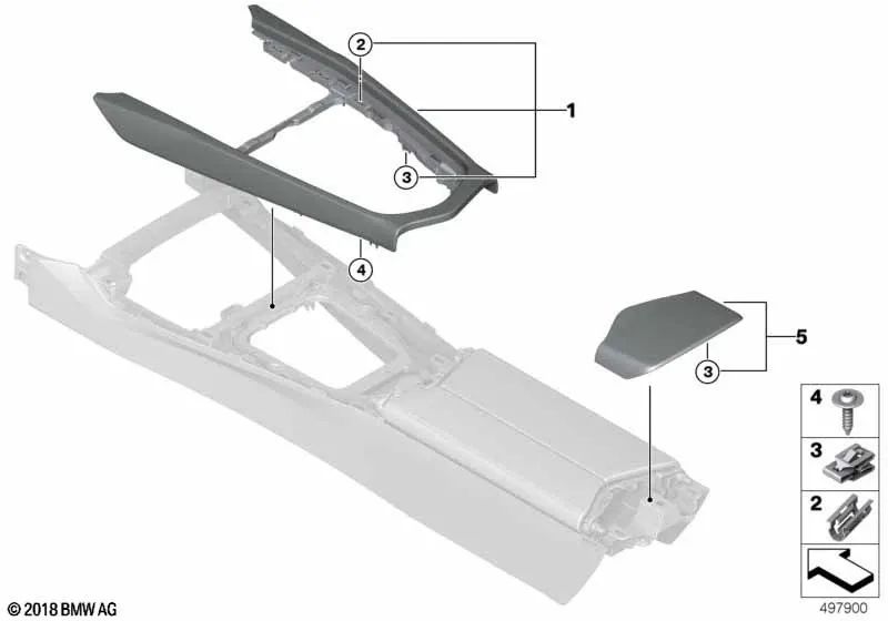 Embellecedor consola central trasera para BMW Z4 G29 (OEM 51166994073). Original BMW