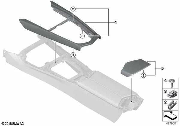 Embellecedor consola central trasera para BMW Z4 G29 (OEM 51166994073). Original BMW