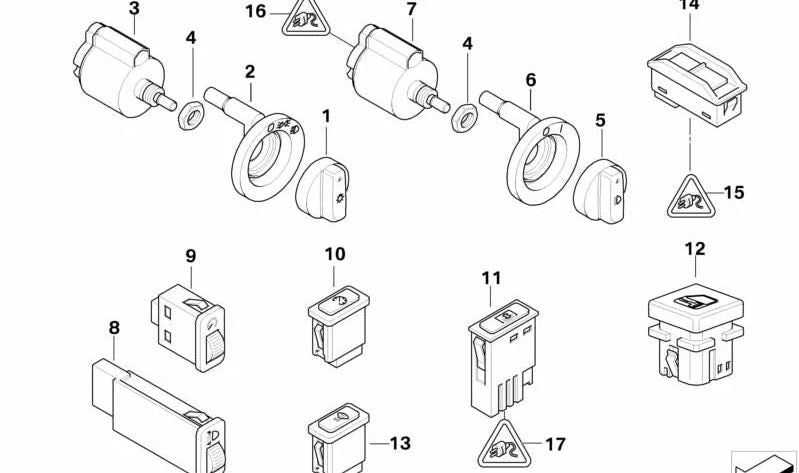 Interruptor de control de velocidad para BMW Serie 5 E39 (OEM 61318360462). Original BMW.