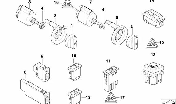 Interruptor de control de velocidad para BMW Serie 5 E39 (OEM 61318360462). Original BMW.