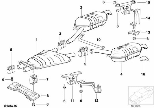 Extremo final para BMW E38 (OEM 18101440059). Original BMW.