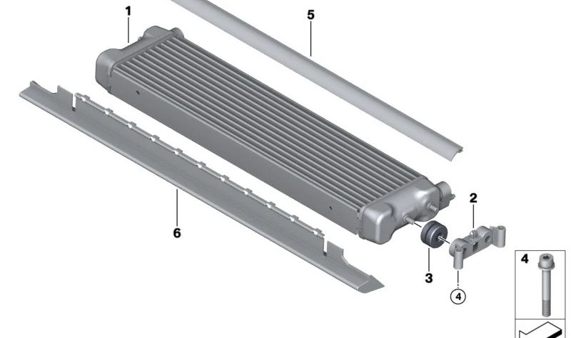 Support de radiateur OEM 1721284265 pour BMW F10, F90, F06, F12, F13, F91, F92, F93, G15, G16. BMW d'origine.