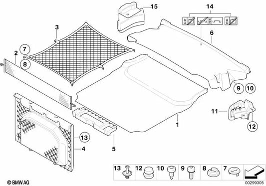 Revestimiento Tabique Separador para BMW Serie 3 E93, E93N (OEM 51477157296). Original BMW.