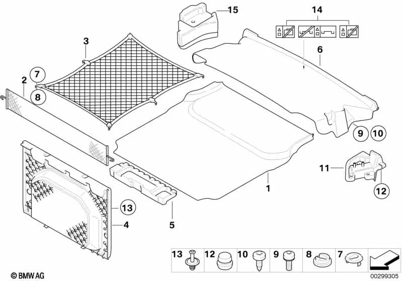 Placa de Inserción para el Maletero para BMW E93, E93N (OEM 51477124302). Original BMW.