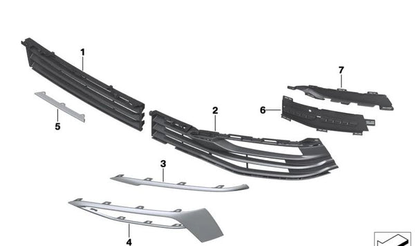 Moldura lateral derecha OEM 51117415594 para BMW G32. Original BMW.