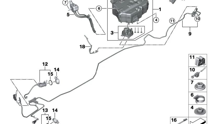 Modulo di dosaggio SCR per la serie BMW 7 G70 (OEM 11787926027). BMW originale