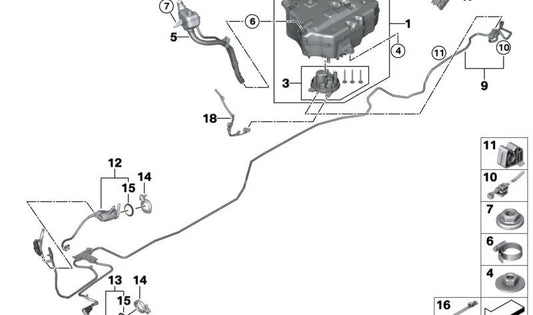 Modulo di dosaggio SCR per la serie BMW 7 G70 (OEM 11787926027). BMW originale