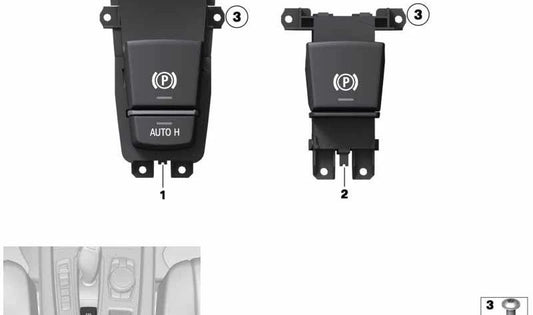 Parking Brake Switch for BMW 5 Series F10, F11, F18, 6 Series F06, F12, F13, X3 F25, X4 F26 (OEM 61319877890). Original BMW