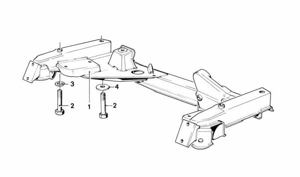 Soporte de traviesa delantera OEM 31111124374 para BMW E23. Original BMW.