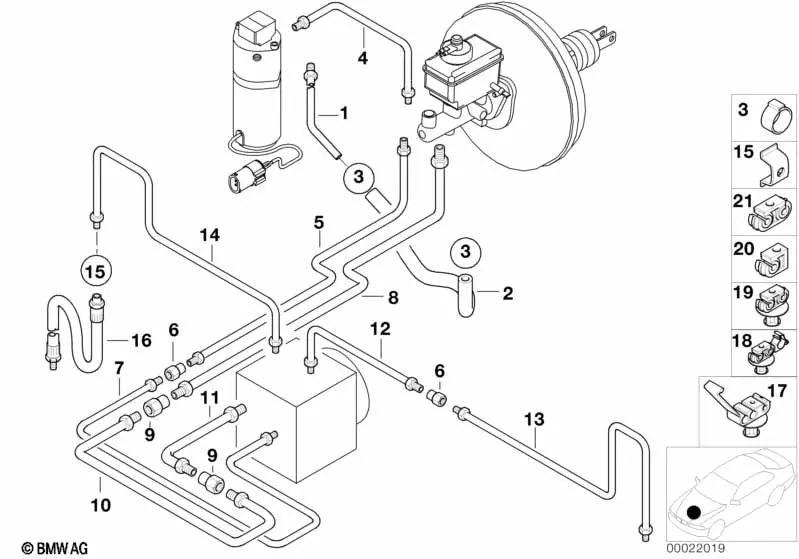 Tubería para BMW Serie 7 E38 (OEM 34326755130). Original BMW