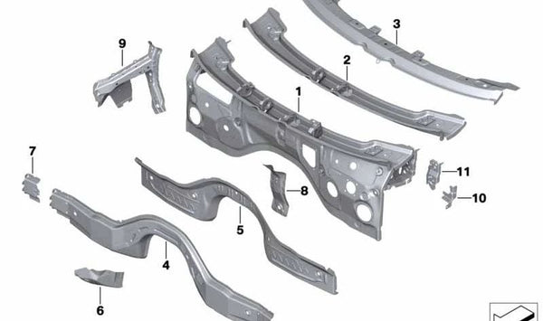 Extensión del soporte izquierdo OEM 41009498769 para BMW G05, G18, F95, G06, F96, G07. Original BMW