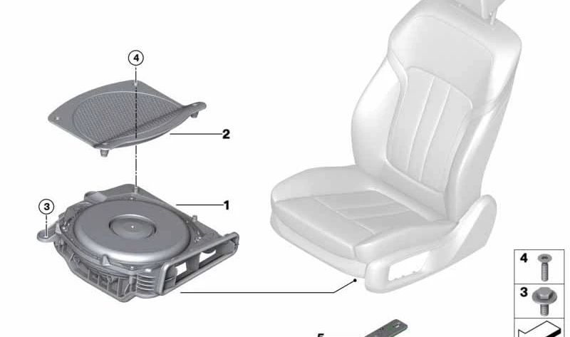 Rejilla cubre altavoz central OEM 65139362370 para BMW Serie 5 (G30, G31, G38) y Serie 7 (G11, G12). Original BMW