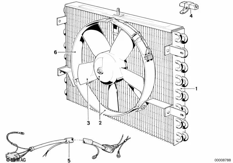 Ventilador adicional para BMW E36, E34, E24, E32, E31 (OEM 64541392913). Original BMW.